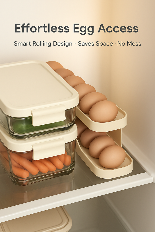 Auto-Rolling Egg Display Rack