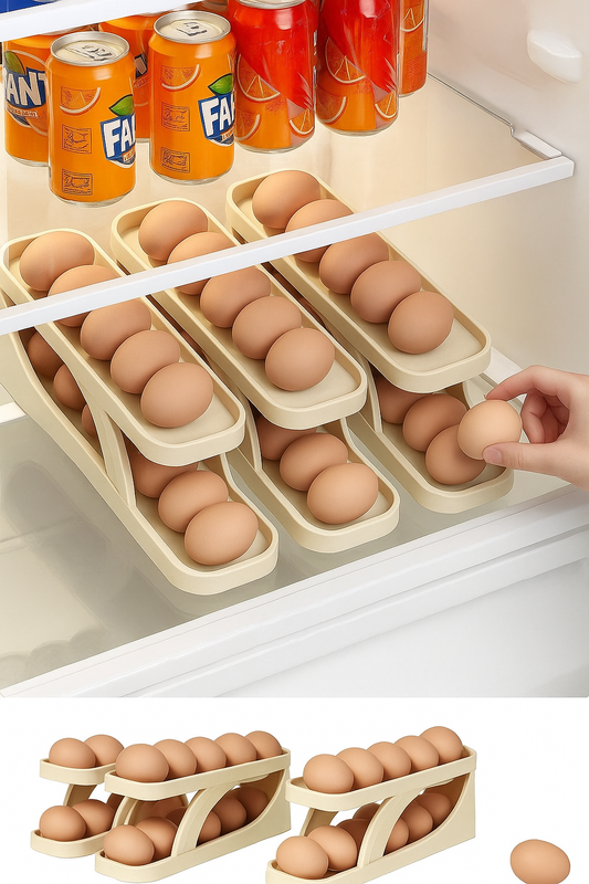 Auto-Rolling Egg Display Rack
