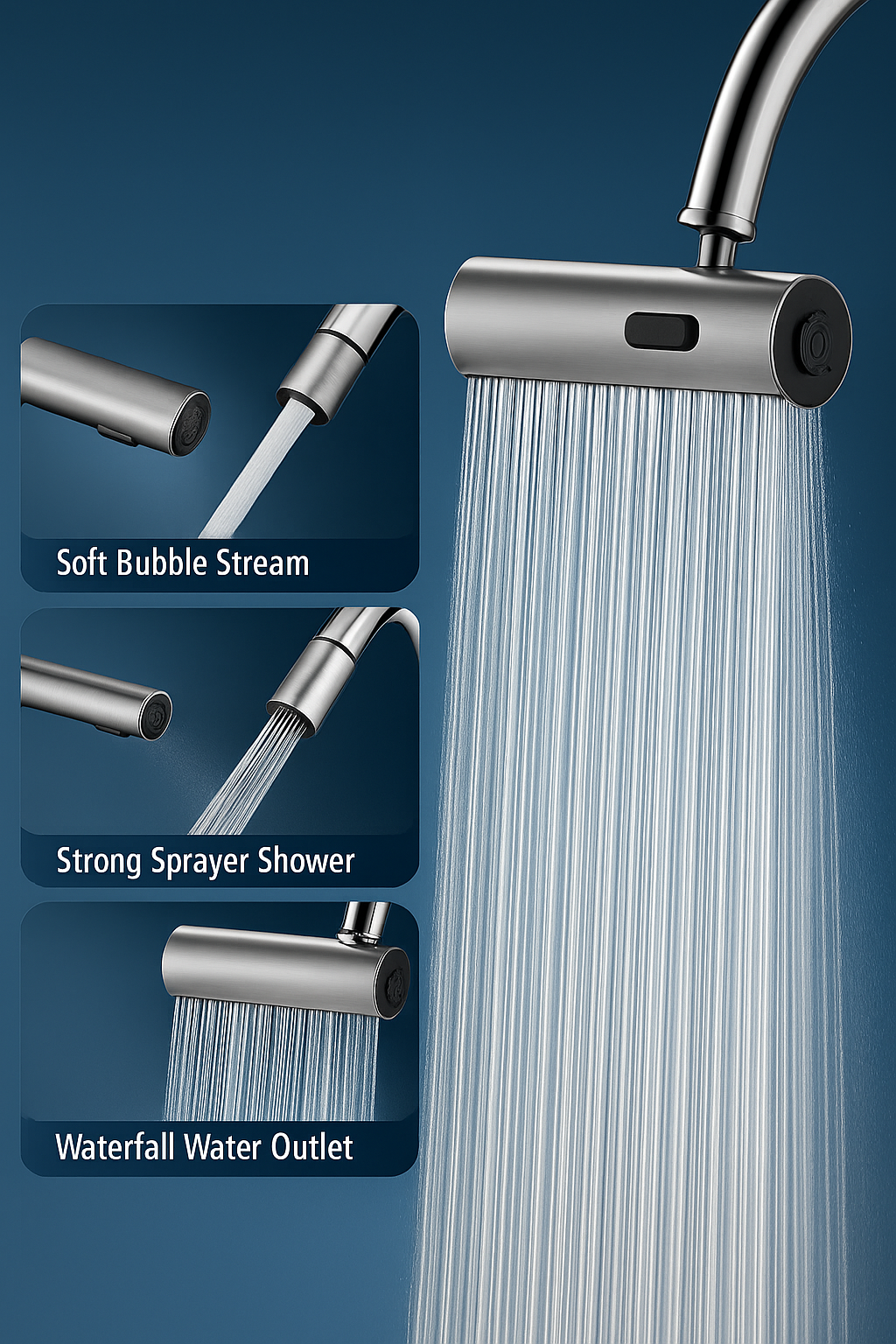 3-in-1 Waterfall Touch Faucet